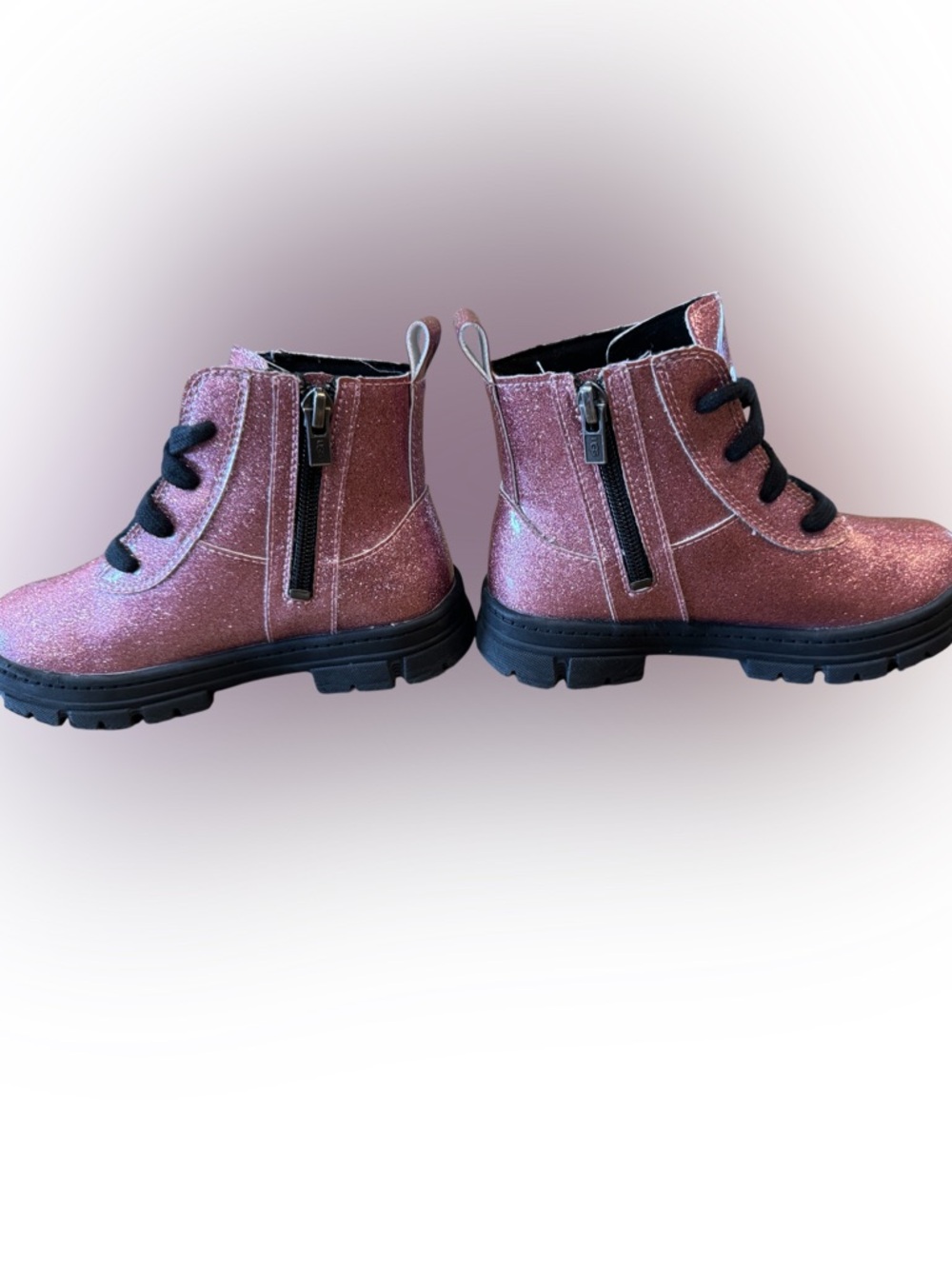 UGG Ashton Lace-Up Glitter Pink Combat Boots Kids' Size 12 - Picture 14 of 16